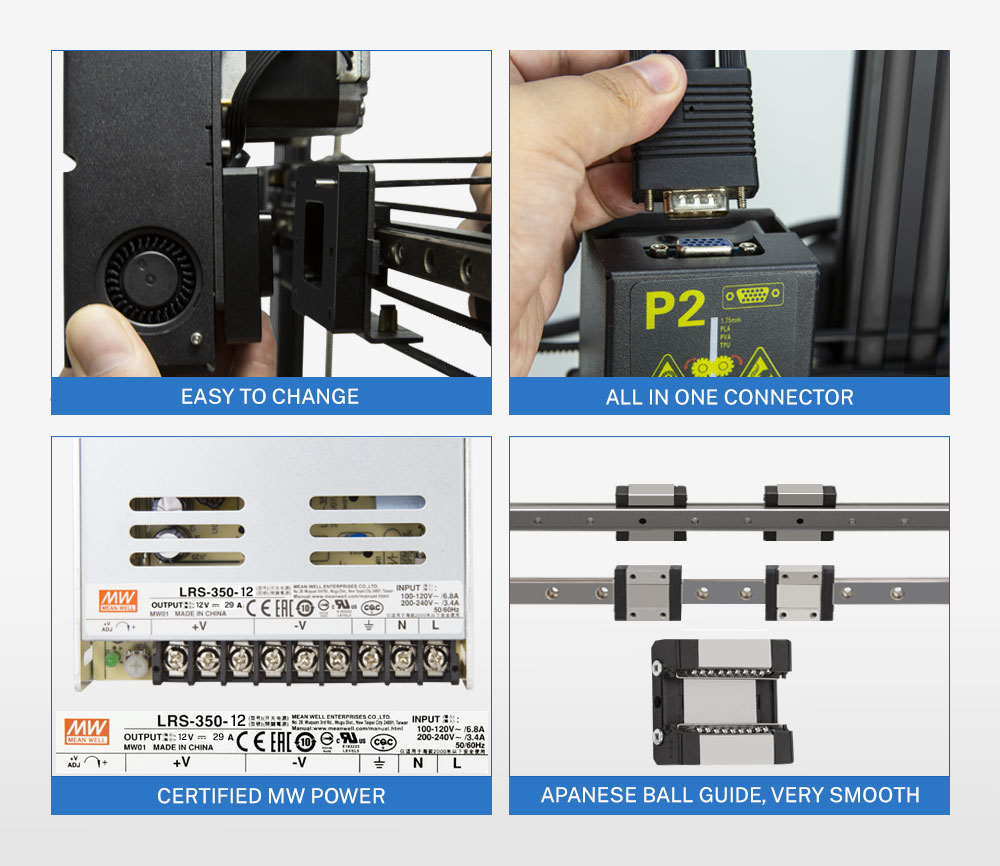 TENLOG Hands 2 DMP 3D Printer Features Power & Ball Slide